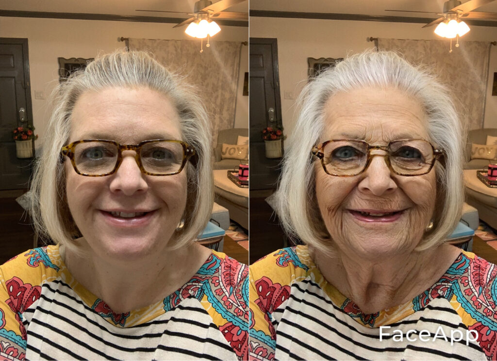 using an age progression app to see yourself at 100