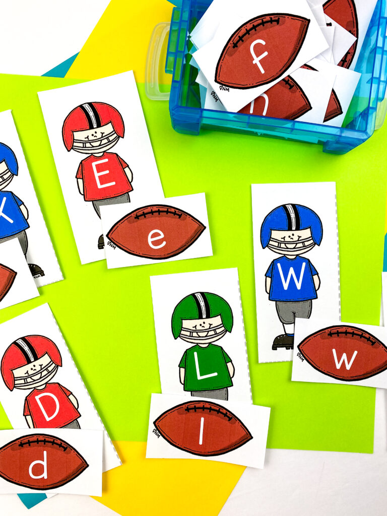 football letter cards for alphabet matching