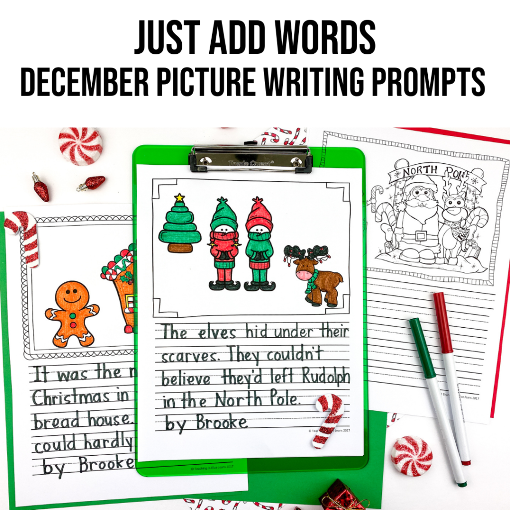 December picture writing prompts for winter and Christmas