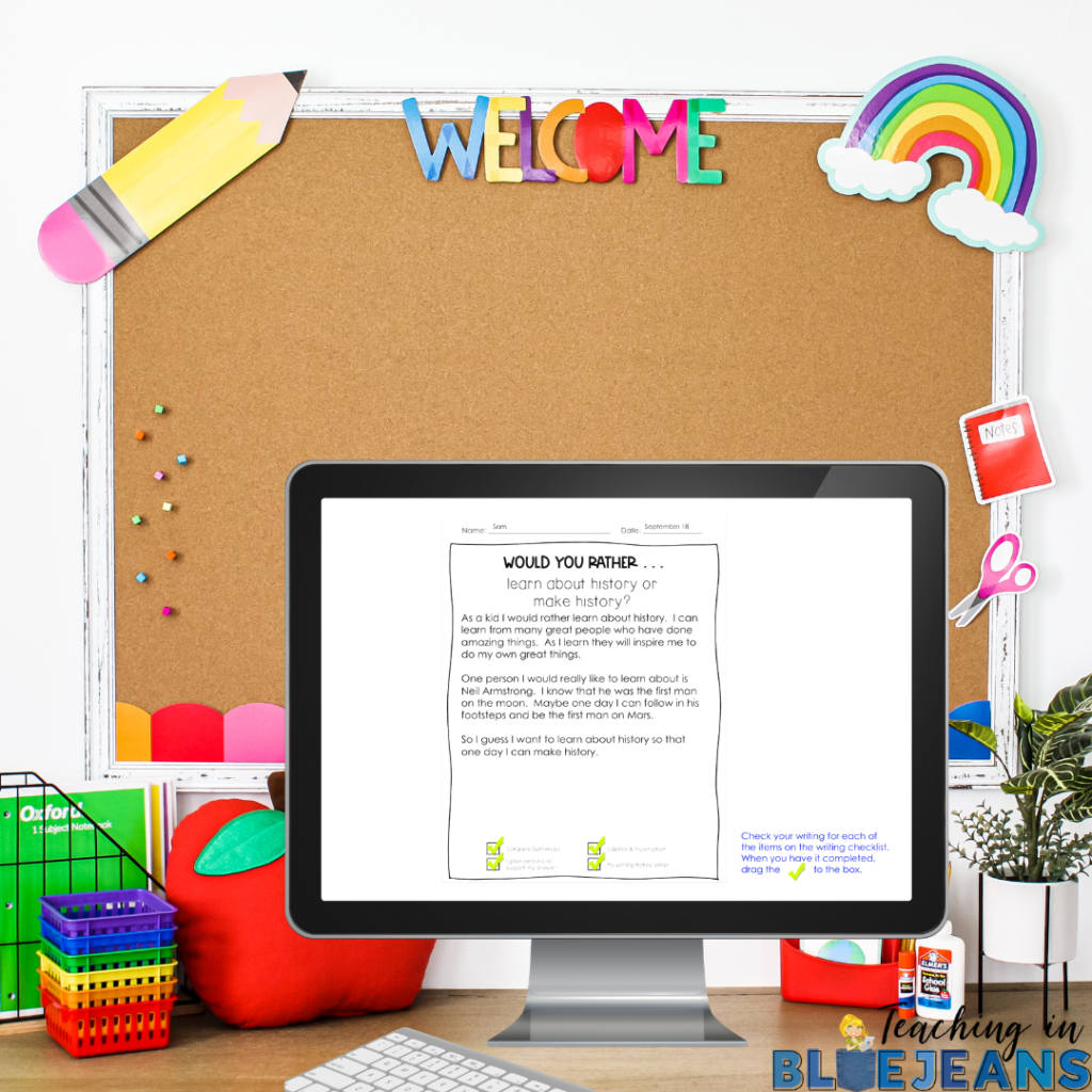 would you rather writing prompts digital or printable writing activity